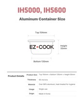 Conteneur en aluminium pour cuisinière à ramen (600 pièces) – Collection élégante de bols à ramen pour la préparation des repas, résistants au four et durables