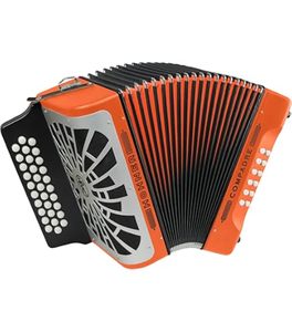 Hot <b>Sales</b> <b>On</b> New Original Hohneres COER Compadre E a D 3-Row Diatonic Accordion Red & Silver <b>Grille</b> Bundle - Product Image 2