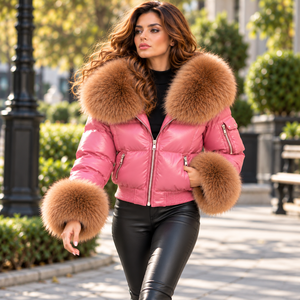 Damen-Lederjacke im Puffer-Stil, Winter-Eleganz mit Reißverschluss-Design, Premium-Qualität - Product Image 5