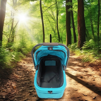 Poussette de voyage pour animaux de compagnie, vélo tout-terrain pour chiens - Légère, pliable, 4 roues, roues amortissantes amovibles, pliage à une main