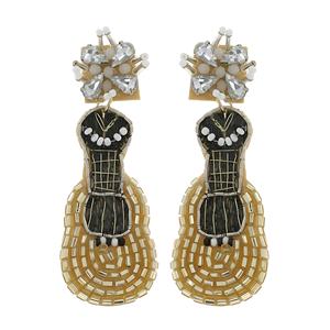 Pendientes colgantes de cuentas de semillas de notas musicales ligeras hechas a mano, cuentas de cristal artísticas para niñas y músicos, Pendientes colgantes de moda - Product Image 6