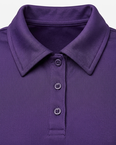 Polo Morado para Mujer, Manga Corta, Color Sólido, Informal, Tejido, 100% Poliéster, Corte Regular - Product Image 6