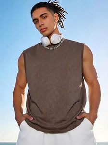 Débardeur de sport côtelé respirant pour homme, 180 grammes, personnalisé, pour entraînement et fitness, coupe oversize, avec logo personnalisé, vente en gros - Product Image 3