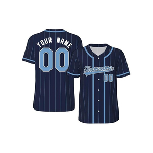 ชุดยูนิฟอร์มเบสบอลซอฟต์บอลผ้าฝ้ายออร์แกนิค 100% สำหรับทุกเพศ แห้งเร็ว คอวี กระดุมผ่าหน้า เสื้อแขนสั้น กางเกงเจอร์ซีย์ ชุดกีฬาสำหรับทีม - Product Image 1