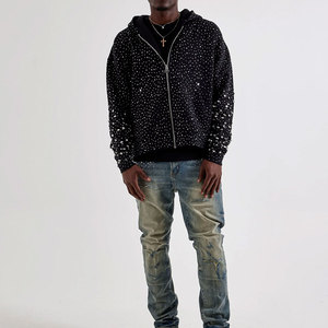 Fabricante OEM de Sudaderas Personalizadas con Pedrería, Sudadera Urbana con Detalles de Cristales para Colecciones de Ropa - Product Image 4