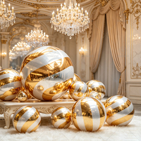 Boule miroir gonflable géante brillante surdimensionnée, sphère géante en forme de bonbon, globe pour événements et fêtes de Noël, accessoire de décoration de luxe, boule gonflable