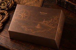 Boîte de présentation personnalisée en bronze pour bouteille de whisky Atlas et verres avec base de couvercle - Product Image 5