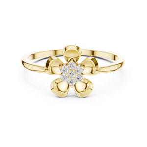 Anillo minimalista de oro sólido de 14k para mujer con diamante de corte redondo, ideal para regalo, compromiso, aniversario o boda. - Product Image 1