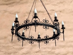 Classic Iron Chandelier Circular Design Black Metal Ceiling <b>Light</b> <b>Fixture</b> For Indoor Lighting Decorations - Product Image 2