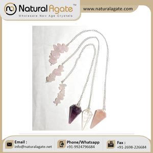 Péndulos de cuarzo curativos de la India, cristal de ágata Natural, venta al por mayor - Product Image 2