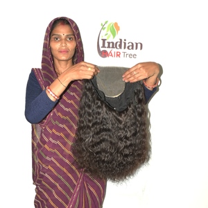 Perruque Premium en Cheveux Indiens Remy Bouclés Vierges Bruts, Faite sur Mesure, Texture Full Lace, Double Trame Faite à la Machine, 100g, Dentelle HD, Cheveux Ondulés à Clip - Product Image 1