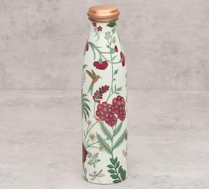 White Floral Printed Copper Large Capacity Leakproof Reusable Eco-Friendly Luxury Handmade Ayurvedic Gift Water <b>Bottle</b> - Product Image 5