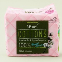 Protège-slips longs en coton pur Wow, paquet de 20, protège-slips longs en coton pour usage quotidien, 20 pièces