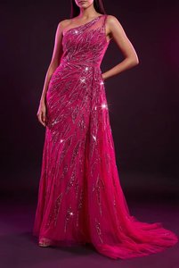 High-End Shimmering <b>Sequin</b> Mermaid Evening Gown Floor Length <b>Red</b> Carpet Dress Luxury Formal Party Gowns ODM - Product Image 4