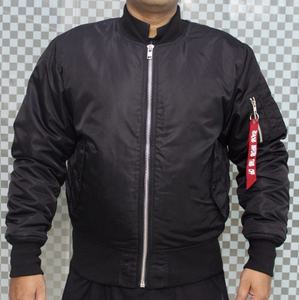 Negro impermeable suelto vuelo hombres clásico al por mayor chaqueta de bombardero chaqueta de motociclista chaqueta de moto para hombres - Product Image 3