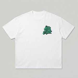 Camiseta Blanca de Manga Corta para Hombre con Estampado de Letras Verdes 'Enjoy Every Moment', Cuello Redondo, Corte Casual - Product Image 1