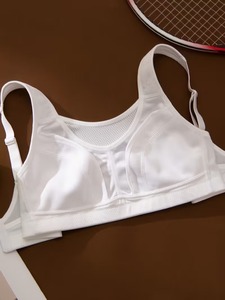 Female High <b>Compression</b> Athletic Bra Adjustable Back Closure Breathable Mesh Front Panel Sports Tank <b>Top</b> Custom Factory - Product Image 3