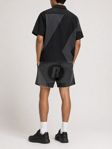 Men Twin Set Waffle Knit Acid Washed Tee Shorts Textured Summer Co Ord Breathable Comfort Silk Screen Printed Custom Colors - Product Image 2