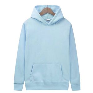 Sudadera con Capucha Unisex Azul de Forro Polar, Corte Regular, Color Sólido, con Bolsillos, Estilo Casual, Tejida para Otoño - Product Image 5