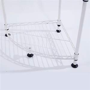 Étagère d'angle triangulaire en plastique blanc à 4 niveaux, 300*300*800, unité de rangement murale - Product Image 6