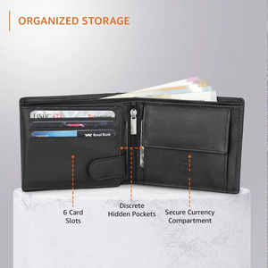 Portefeuille en cuir classique pour homme, design fin, utilisation quotidienne, porte-cartes, accessoire de mode décontracté, portefeuille en cuir pour homme au quotidien - Product Image 3