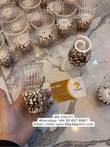 แก้วไวน์เปลือกหอยส่งออกจำนวนมาก แก้วเปลือกหอย Enchante Cup แก้วไวน์เปลือกหอยเวียดนาม ของตกแต่งงานแต่งงานสุดหรู - Product Image 5