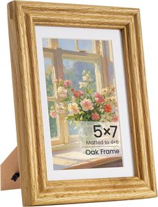 Solid Oak Wood <b>Picture</b> <b>Frames</b> Matted for <b>Picture</b> <b>Frames</b> <b>with</b> Premium Tempered Glass, Wall <b>Mount</b> or Tabletop Display - Product Image 1