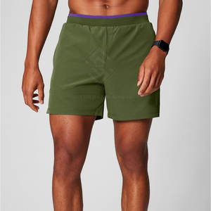Quick Dry Breathable Eco-Friendly Solid Casual <b>Mid</b> Waist Men Double <b>Layer</b> Shorts Premium Quality - Product Image 2