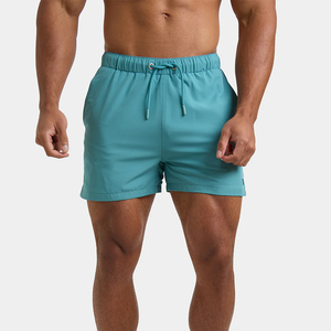 Shorts de bain mi-longs pour homme, légers, en spandex et polyester, unis, imperméables, avec taille élastique et poches latérales - Product Image 2