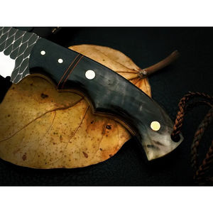 Couteau de traqueur Burraq OEM DIY fait main en acier D2 industriel de 12 pouces, à lame pleine, multifonctionnel, avec motif texturé martelé, en cuir - Product Image 5