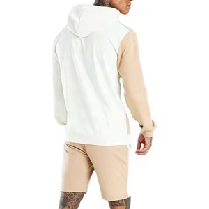 Ensemble sweat à capuche zippé et short de jogging décontracté pour homme, 100 % coton French Terry 220g, imprimé sérigraphié, séchage rapide, longueur genou - Product Image 2