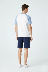 Camiseta Deportiva de Manga Larga para Hombre SOSH, 100% Algodón, Tejido Interlock, Cierre de Cremallera, Rayas, Estilo Raglán - Product Image 3