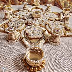 Portavelas Tradicional de Madera con Diseño de Loto, Hecho a Mano, para Diwali, Actividades Religiosas, Navidad, Auténtica y Hermosa Artesanía - Product Image 6