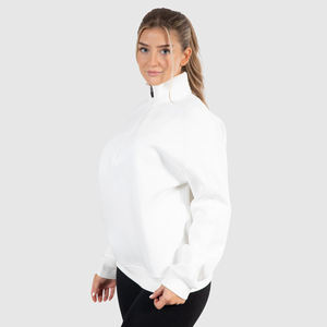 Sudaderas de Invierno de Alta Calidad Personalizadas de Tallas Grandes con Estampado, de Cierre de Cremallera Parcial, Estilo Urbano, de Forro Polar Tejido, Ecológicas, Teñidas Lisas para Mujer - Product Image 3