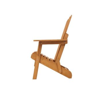 Chaise Adirondack pliante en bois pré-assemblée pour l'extérieur avec repose-pieds rétractable, chaise longue confortable avec dossier et assise pour patio - Product Image 1