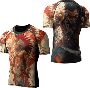 Camiseta de Manga Larga con Protección Solar UPF50+ para Hombre, Diseño de Guerrero Azteca, Sublimación, Secado Rápido, Spandex, para Natación y Surf - Product Image 2