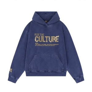 เสื้อฮู้ดโอเวอร์ไซส์ผู้ชาย สตรีทแวร์ พิมพ์ลายกลิตเตอร์ โลโก้ประดับเพชร กระเป๋าหน้า ผ้าฝ้าย 100% เฟรนช์เทอร์รี่ สำหรับฤดูใบไม้ร่วง - Product Image 1