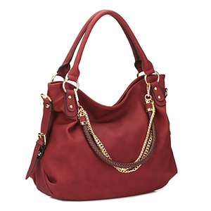 Sac Hobo Vintage Royaa pour Femme en Cuir Véritable avec Logo Gaufré, Chaînes, Sangles Tressées, Fermeture Éclair, Résistant à l'Eau, 7kg - Product Image 3