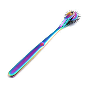 Rueda de Wartenberg Neuro de 2 cabezas de acero inoxidable, instrumento de diagnóstico, rueda sensorial multicolor arcoíris para nervios - Product Image 1