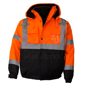 Veste de sécurité haute visibilité pour hommes, coupe-vent, imperméable, doublée de polaire thermique, pour l'industrie minière, antistatique, confortable - Product Image 6