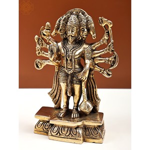 รูปปั้นรูปปั้นหนามุมานนูนนูนทองทองเหลืองขนาด7นิ้วทำด้วยมือ - Product Image 3