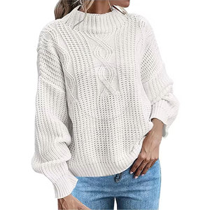 Prix de gros direct usine – Pull décontracté d'hiver pour femme avec logo frontal, 100 % coton/laine, faible MOQ, meilleur prix pour la vente en ligne - Product Image 3