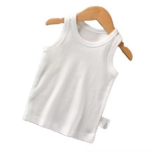 Débardeur pour garçons, col rond, décontracté, manches courtes, respirant, 100% coton jersey, uni, confortable, pour tous les jours, vente en gros - Product Image 1
