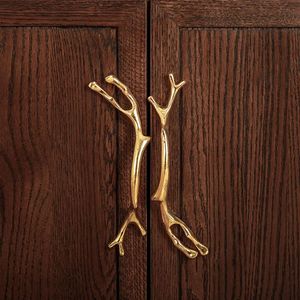 <b>Rustic</b> Brass Antler Round Knurled Cabinet Handle for <b>Wardrobes</b> & Cabinets - Product Image 1