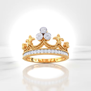 Anillo de Princesa con Corona de Oro de Lujo para Mujer con Diamante Personalizado, Joyería de Alta Calidad para Regalo - Product Image 4