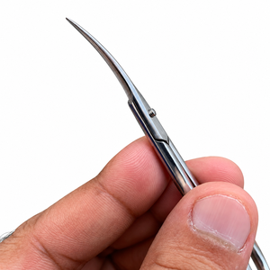 Ciseaux à cuticules en acier inoxydable à lame incurvée ultra-fine, outil de beauté de précision pour les ongles, les sourcils et les cils - Product Image 3