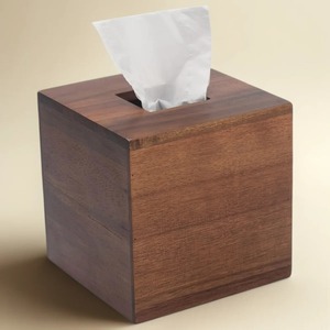 กล่องใส่กระดาษทิชชูไม้สีเข้มธรรมชาติ ดีไซน์คลาสสิก จัดระเบียบห้องอย่างเรียบง่าย กล่องใส่กระดาษทิชชูทรงสี่เหลี่ยมลายไม้สวยงาม - Product Image 5