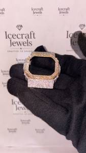Caja de Reloj de Lujo Personalizada con Diamantes de Moissanita, Diseño Cuadrado, Estilo Hip Hop, Joyería Brillante, Carcasa Metálica - Product Image 1