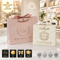 Sac cadeau en papier de luxe avec logo personnalisé en feuille d'or rose, sac d'emballage pour le shopping rose poudré crème avec nœud en ruban