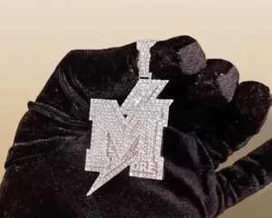 Collar con colgante personalizado de diamante moissanita VVS, plata de ley 925 chapada en oro, estilo hip hop, con nombre o letra personalizada, para regalo. - Product Image 4